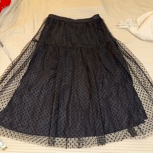 Black H&M Swiss Dot Tulle Overlay Skirt 10